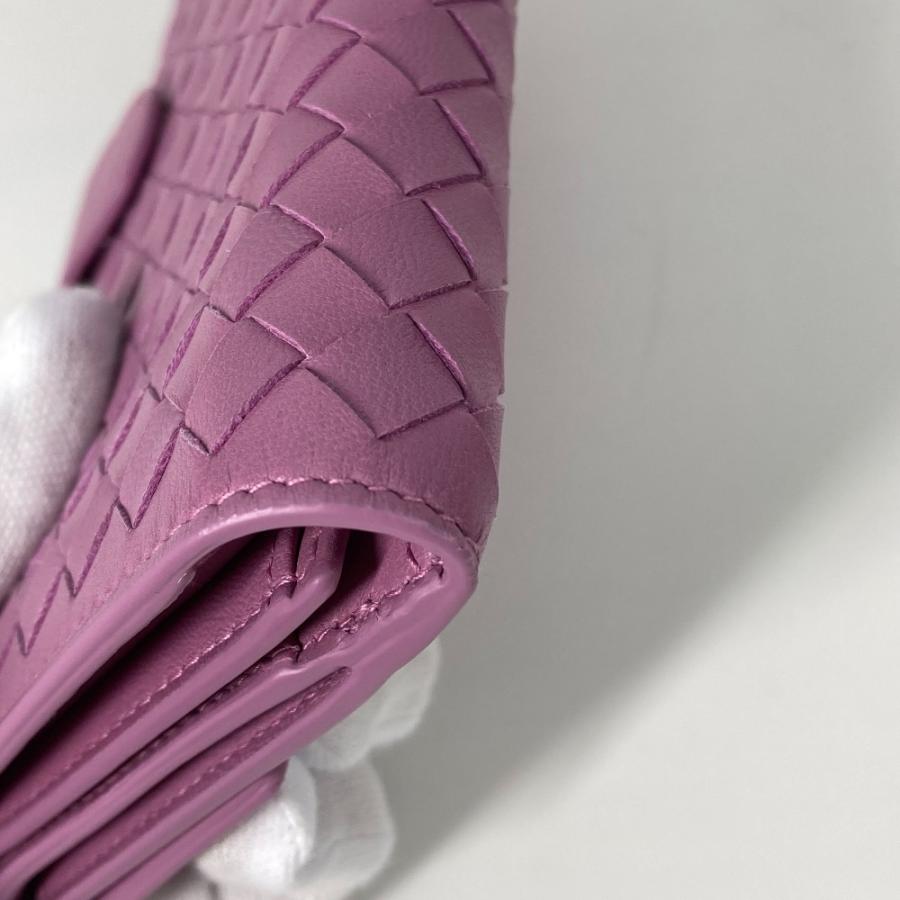 新品同様 BOTTEGA VENETA ボッテガヴェネタ イントレチャート ロングウォレット Wホック 長財布 パープル系 レディース【中古】 |  | 06