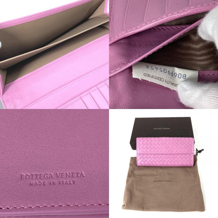 新品同様 BOTTEGA VENETA ボッテガヴェネタ イントレチャート ロングウォレット Wホック 長財布 パープル系 レディース【中古】 |  | 09