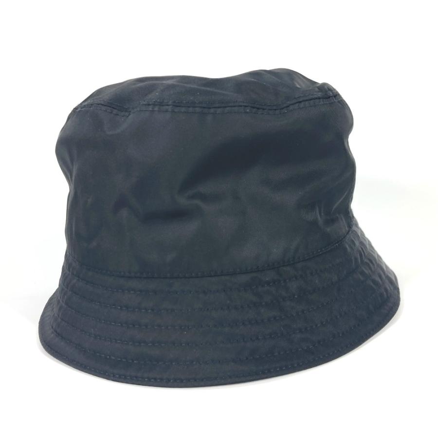 未使用 PRADA プラダ 1HC137 トライアングルロゴ 三角ロゴ プレート ハット帽 帽子 バケットハット ボブハット ハット ブラック レディース【中古】 | PRADA | 02