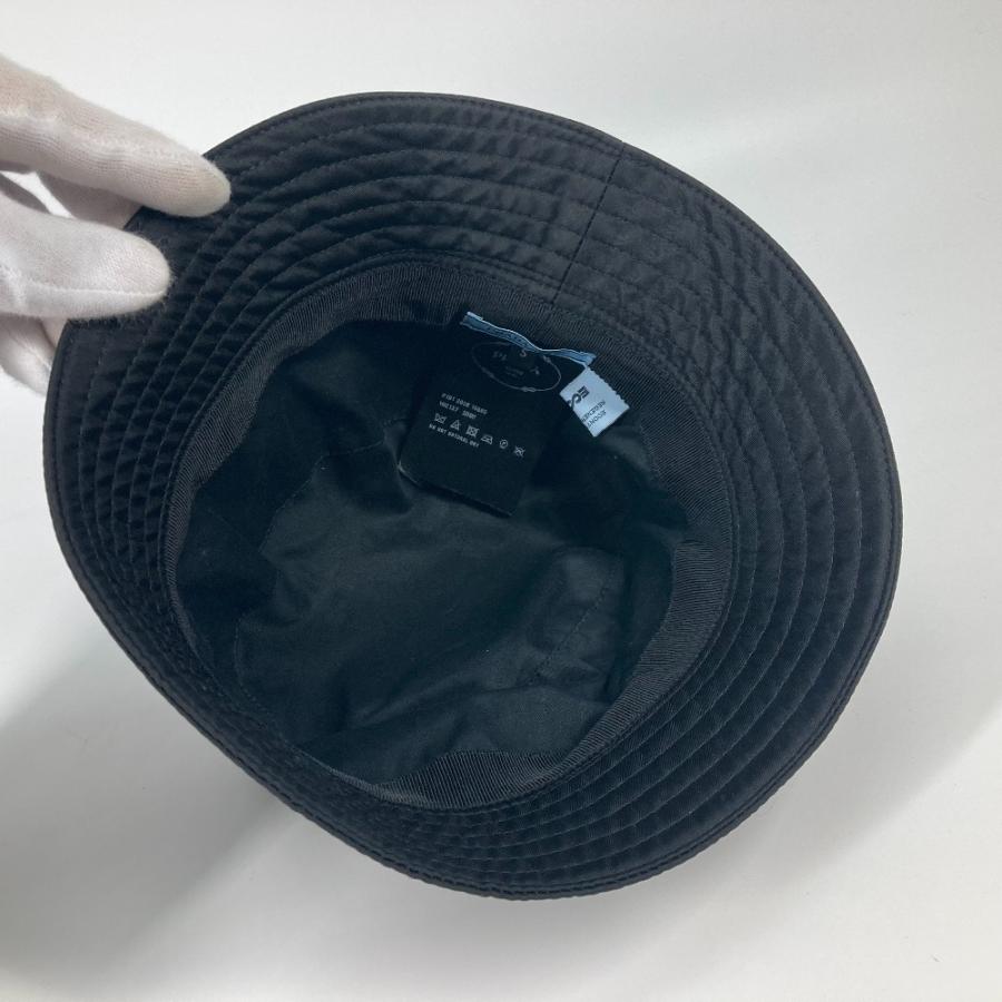 未使用 PRADA プラダ 1HC137 トライアングルロゴ 三角ロゴ プレート ハット帽 帽子 バケットハット ボブハット ハット ブラック レディース【中古】 | PRADA | 06