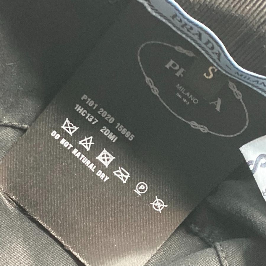 未使用 PRADA プラダ 1HC137 トライアングルロゴ 三角ロゴ プレート ハット帽 帽子 バケットハット ボブハット ハット ブラック レディース【中古】 | PRADA | 08