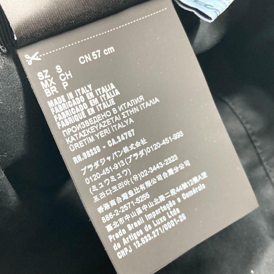 未使用 PRADA プラダ 1HC137 トライアングルロゴ 三角ロゴ プレート ハット帽 帽子 バケットハット ボブハット ハット ブラック レディース【中古】 | PRADA | 09