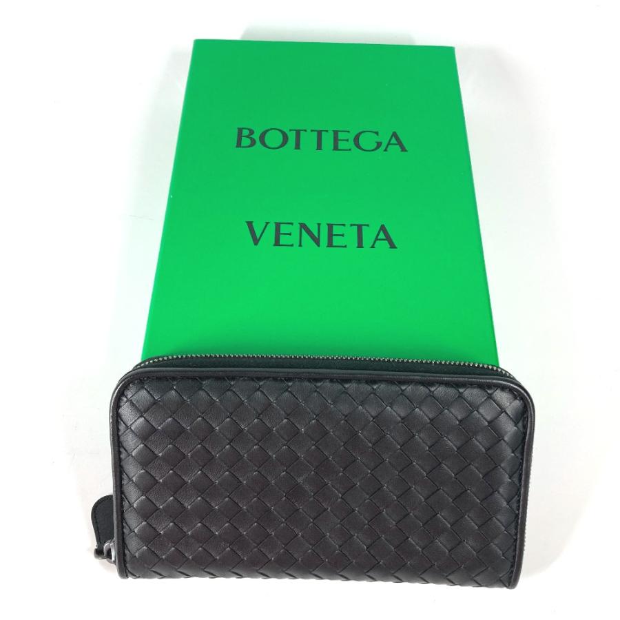 新品同様 BOTTEGA VENETA ボッテガヴェネタ イントレチャート ラウンドファスナー ロングウォレット 長財布 ブラック レディース【中古】 |  | 01