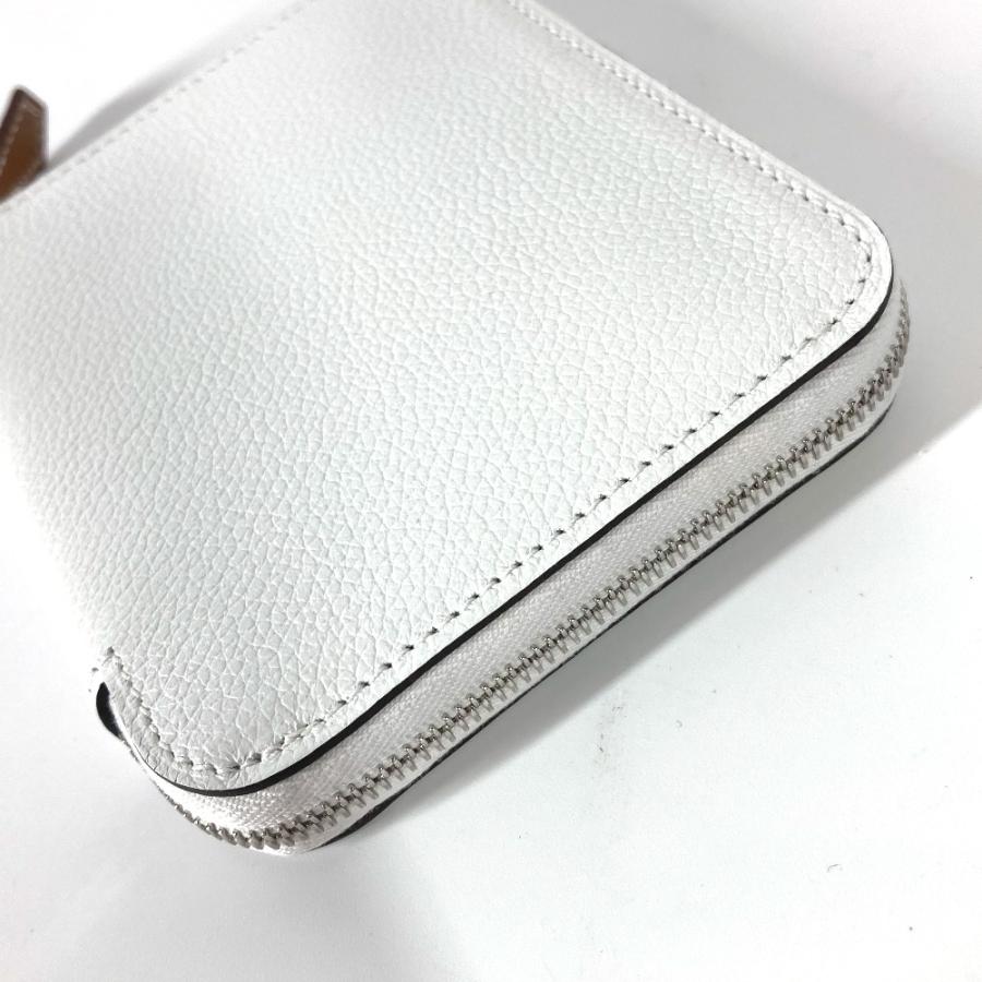 未使用 HERMES エルメス アザップ シルクイン コンパクト 小銭入れ 財布 コインケース ホワイト レディース【中古】 | HERMES | 03