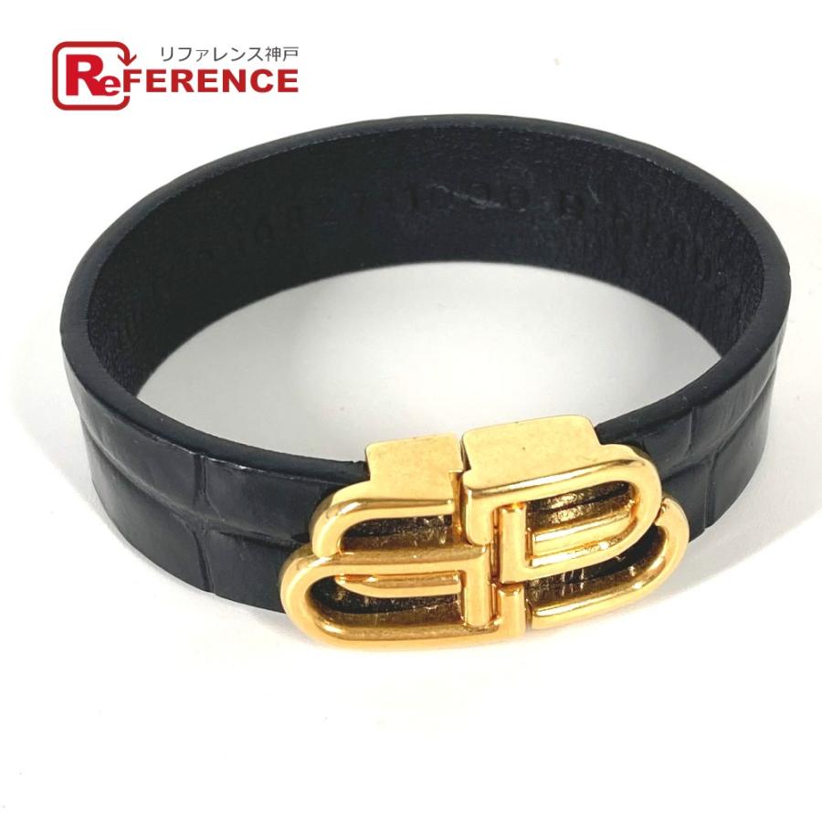 BALENCIAGA バレンシアガ 656827 BB ロゴ バングル アクセサリー ブレスレット ブラック レディース.【中古】 | BALENCIAGA