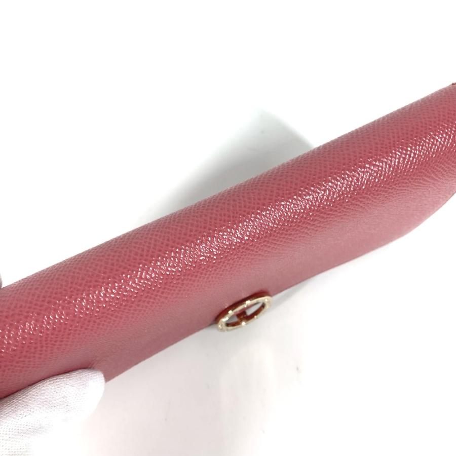 未使用BVLGARI ブルガリ ロゴクリップ　レザー長財布　ライトピンク　箱付き BVLGARI 新品同様 ブルガリ ロゴクリップ 2つ折り ロング