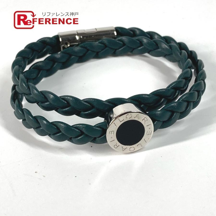 BVLGARI ブルガリ ブルガリブルガリ 2重 アクセサリー ブレスレット グリーン メンズ【中古】 | BVLGARI