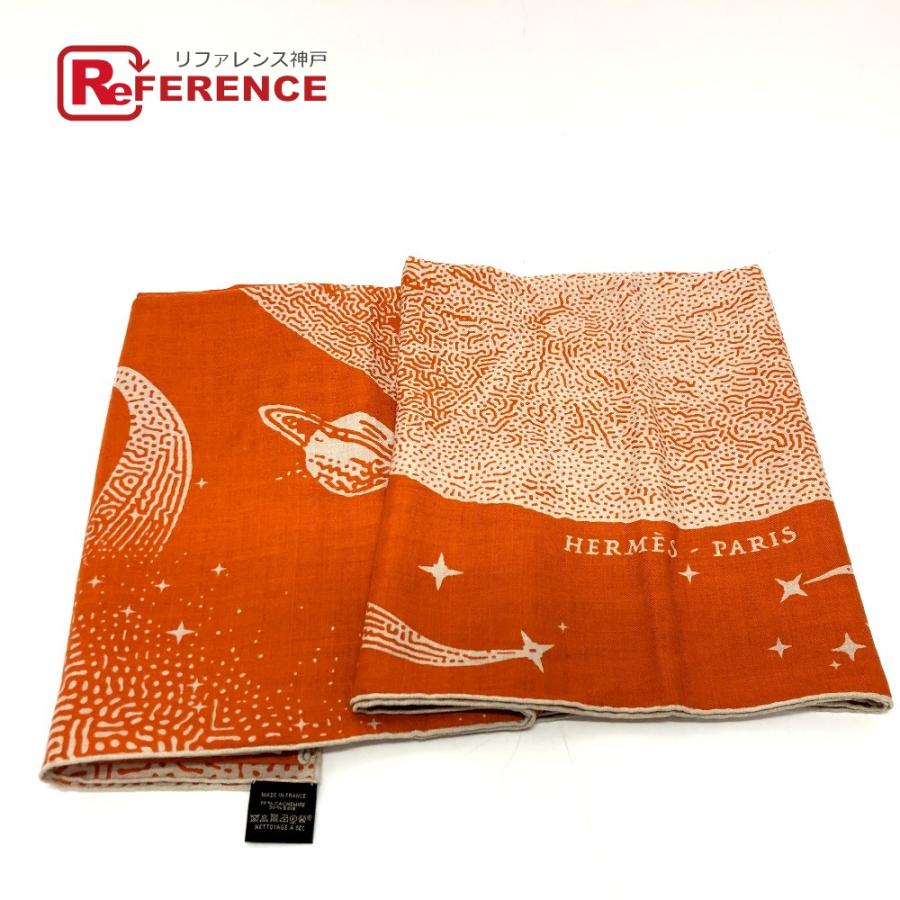 未使用 HERMES エルメス カレジェアン 140 2023秋冬コレクション ストール クレールドゥリュンヌ Clair De Lune スカーフ オレンジ【中古】 | HERMES