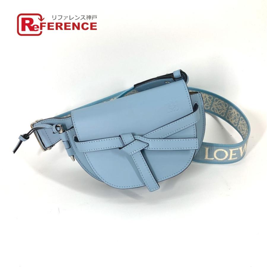新品同様 LOEWE ロエベ A650N46X13 ゲートデュアル バッグ ミニ  斜め掛け ポシェット カバン ショルダーバッグ オニキスブルー【中古】 | LOEWE