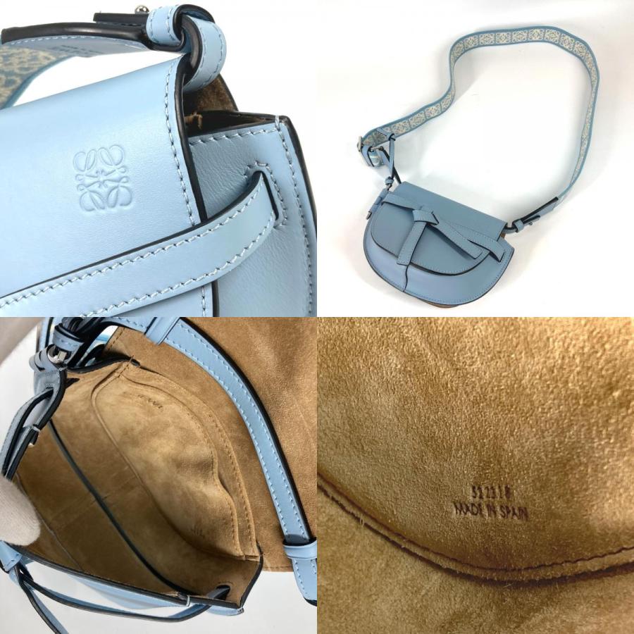 新品同様 LOEWE ロエベ A650N46X13 ゲートデュアル バッグ ミニ  斜め掛け ポシェット カバン ショルダーバッグ オニキスブルー【中古】 | LOEWE | 08