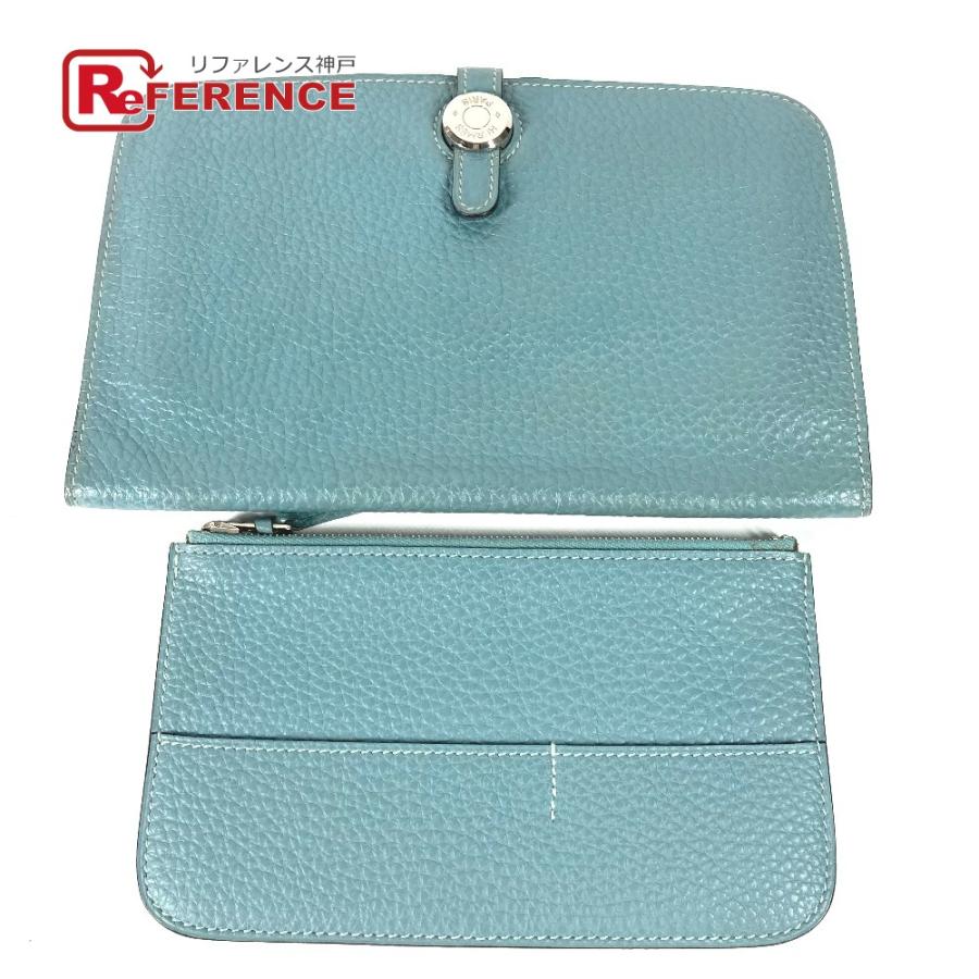 HERMES エルメス ドゴンデュオ GM コインケース付き 小銭入れ ロングウォレット 長財布 ブルージーン ブルー レディース【中古】 | HERMES