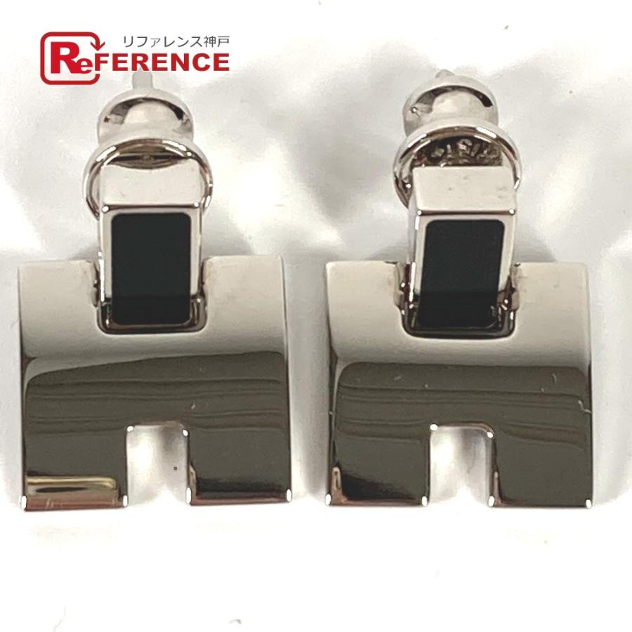 HERMES Hロゴ ピアス シルバー