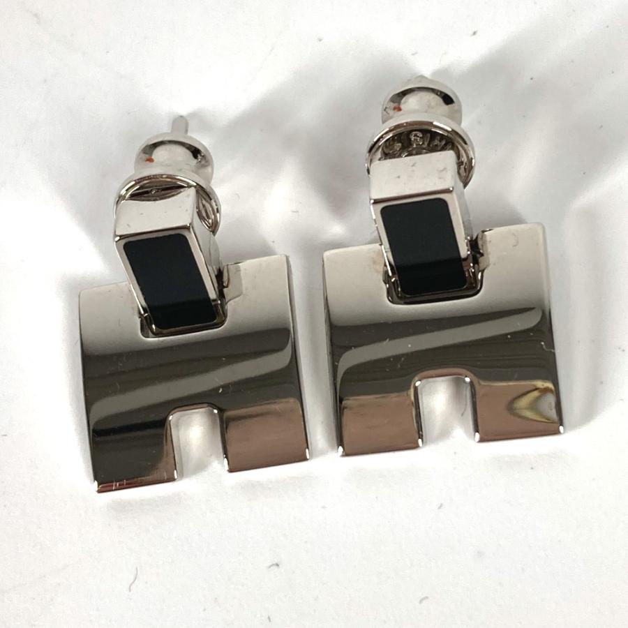 HERMES 美品 エルメス アイリーン アクセサリー Hロゴ ピアス シルバー 