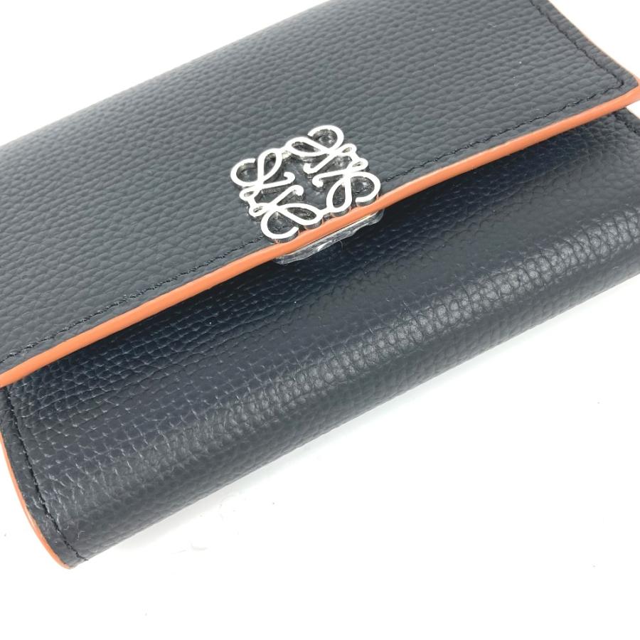美品 LOEWE ロエベ C821TR2X02 アナグラム トライフォールド ウォレット（ コンパクトウォレット 3つ折り財布 ブラック レディース【中古】 | LOEWE | 02