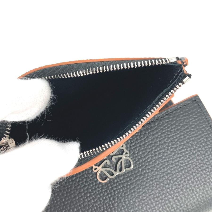 美品 LOEWE ロエベ C821TR2X02 アナグラム トライフォールド ウォレット（ コンパクトウォレット 3つ折り財布 ブラック レディース【中古】 | LOEWE | 07