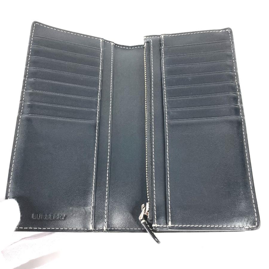 BURBERRY バーバリー 8052803 ジャイアント チェック 二つ折り ロングウォレット 長財布 ダークバーチブラウン ブラウン メンズ【中古】 | BURBERRY | 02