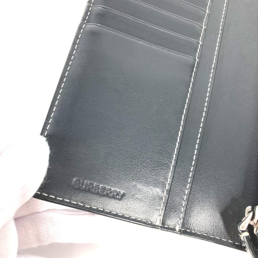 BURBERRY バーバリー 8052803 ジャイアント チェック 二つ折り ロングウォレット 長財布 ダークバーチブラウン ブラウン メンズ【中古】 | BURBERRY | 03