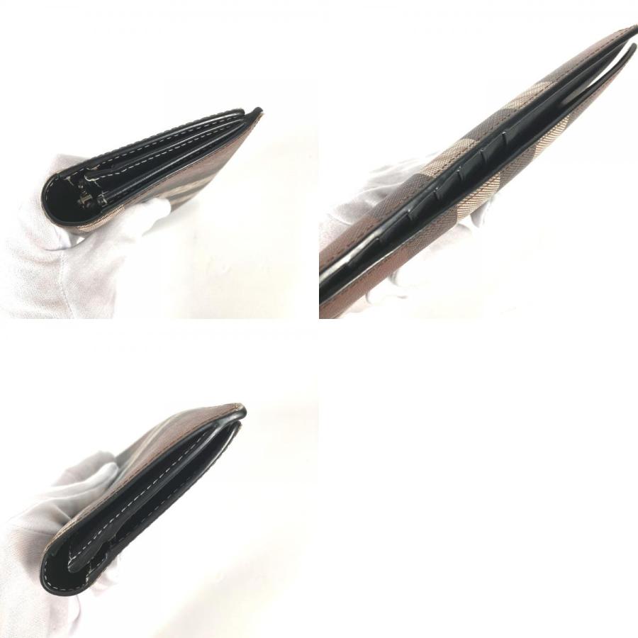 BURBERRY バーバリー 8052803 ジャイアント チェック 二つ折り ロングウォレット 長財布 ダークバーチブラウン ブラウン メンズ【中古】 | BURBERRY | 09