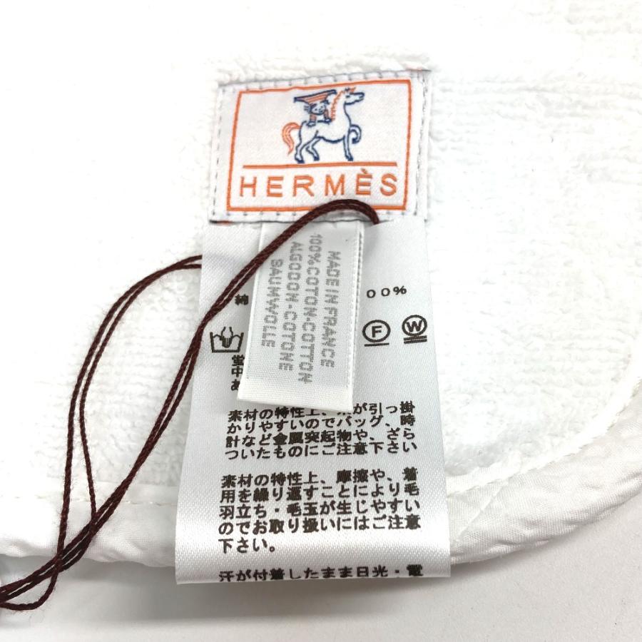 未使用 HERMES エルメス H103480M 01 カブリオル ベビーバスタオル バスラップ タオル ブラン・クレーム ホワイト .キッズ【中古】 | HERMES | 08