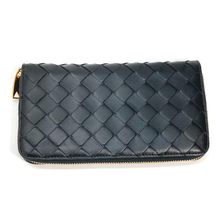 美品 BOTTEGA VENETA ボッテガヴェネタ イントレチャート ラウンドファスナー ジップアラウンドウォレット 長財布 ブラック レディース【中古】 |  | 01