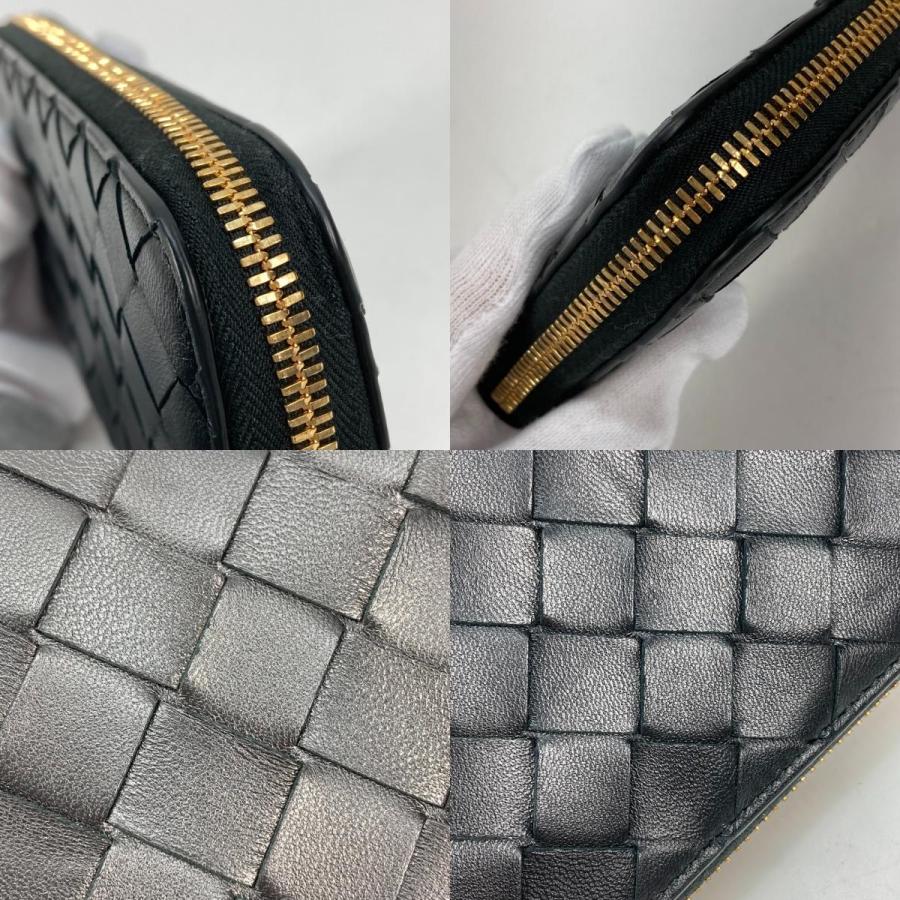 美品 BOTTEGA VENETA ボッテガヴェネタ イントレチャート ラウンドファスナー ジップアラウンドウォレット 長財布 ブラック レディース【中古】 |  | 08