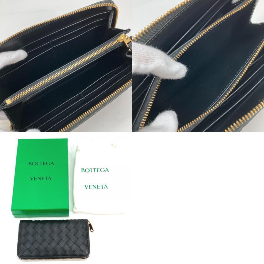 美品 BOTTEGA VENETA ボッテガヴェネタ イントレチャート ラウンドファスナー ジップアラウンドウォレット 長財布 ブラック レディース【中古】 |  | 09