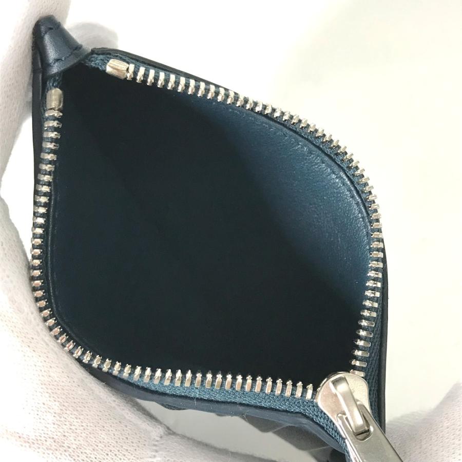 美品 BOTTEGA VENETA ボッテガヴェネタ イントレチャート カードケース カードホルダー 小銭入れ 財布  コインケース ネイビー ユニセックス【中古】 |  | 08
