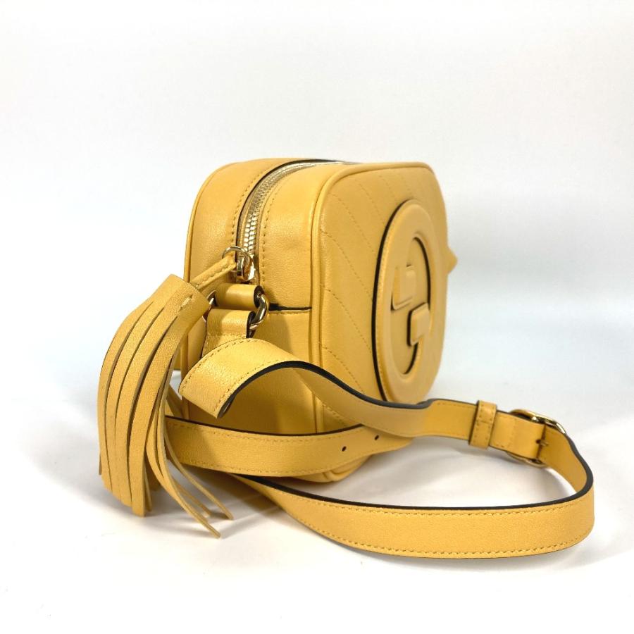 グッチ GUCCI ブロンディ  742360 ラウンドインターロッキングG タッセル スモールバッグ 斜め掛け 肩掛け ショルダーバッグ レザー イエロー 未使用 GUCCI（グッチ） 未使用 742360 ブロンディ スモールバッグ ラウンド