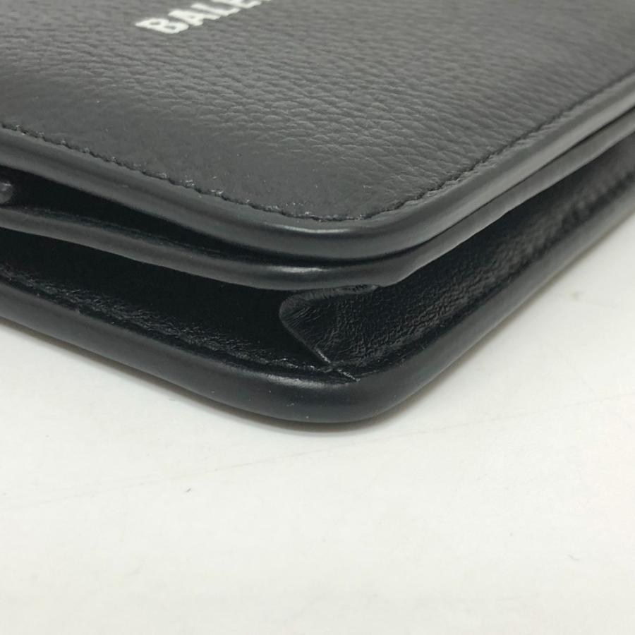 BALENCIAGA バレンシアガ 594216 ロゴ コンパクトウォレット 短財布 2つ折り財布 ブラック ユニセックス【中古】 | BALENCIAGA | 04