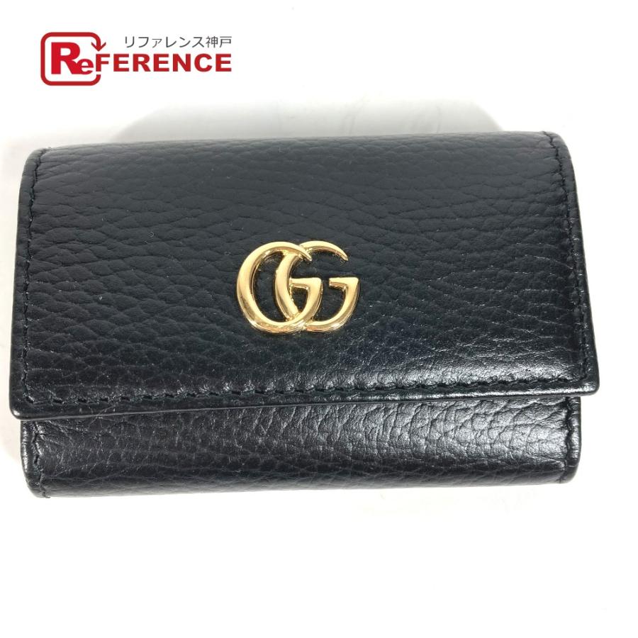 美品 GUCCI グッチ 456118 GGマーモント 6連 鍵 キーケース ブラック レディース【中古】 | GUCCI