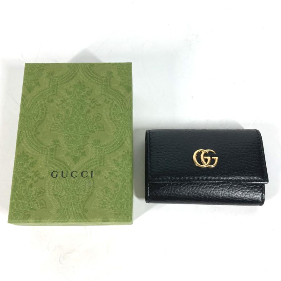美品 GUCCI グッチ 456118 GGマーモント 6連 鍵 キーケース ブラック レディース【中古】 | GUCCI | 01