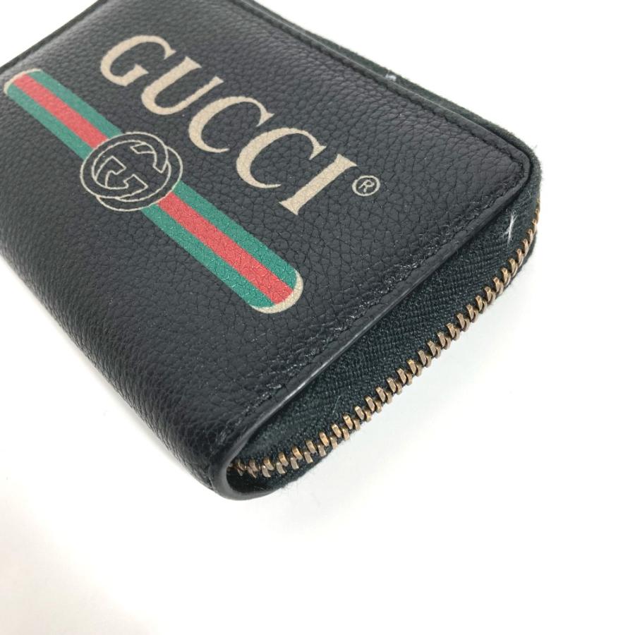 GUCCI グッチ 496319 ロゴ ラウンドファスナー 小銭入れ 財布 コインケース ブラック レディース【中古】 | GUCCI | 03