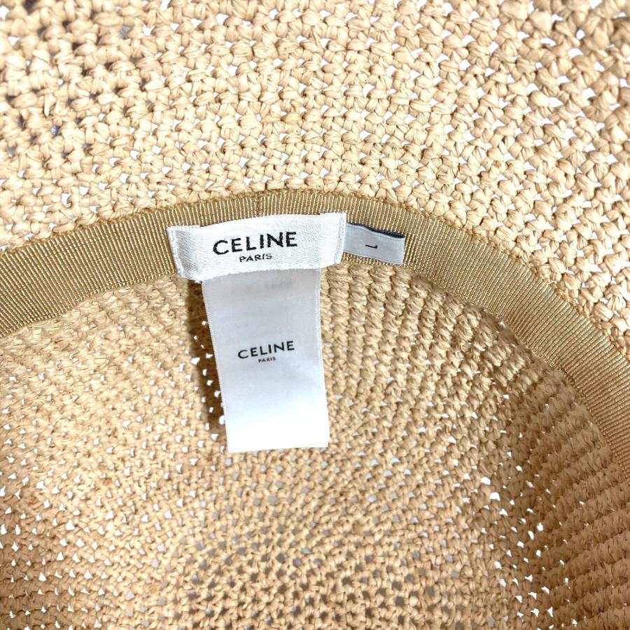 未使用 CELINE セリーヌ 2AUP7517Q トリオンフ バケットハット ハット帽 帽子 バケットハット ボブハット ハット ナチュラル ベージュ レディース【中古】 | CELINE | 06