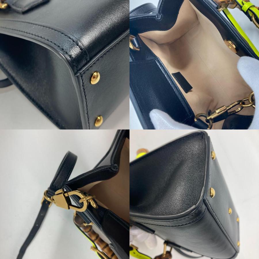 未使用 GUCCI グッチ 655661 ダイアナ ミニ バンブー 2WAYハンドバッグ ショルダーバッグ 斜め掛け  トートバッグ ブラック 【中古】 | GUCCI | 08