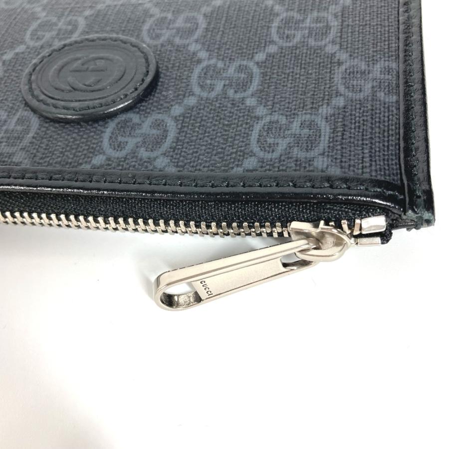 美品 GUCCI グッチ 697717 インターロッキングG カードケース フラグメントケース 財布 GGスプリーム コインケース ブラック【中古】 | GUCCI | 05
