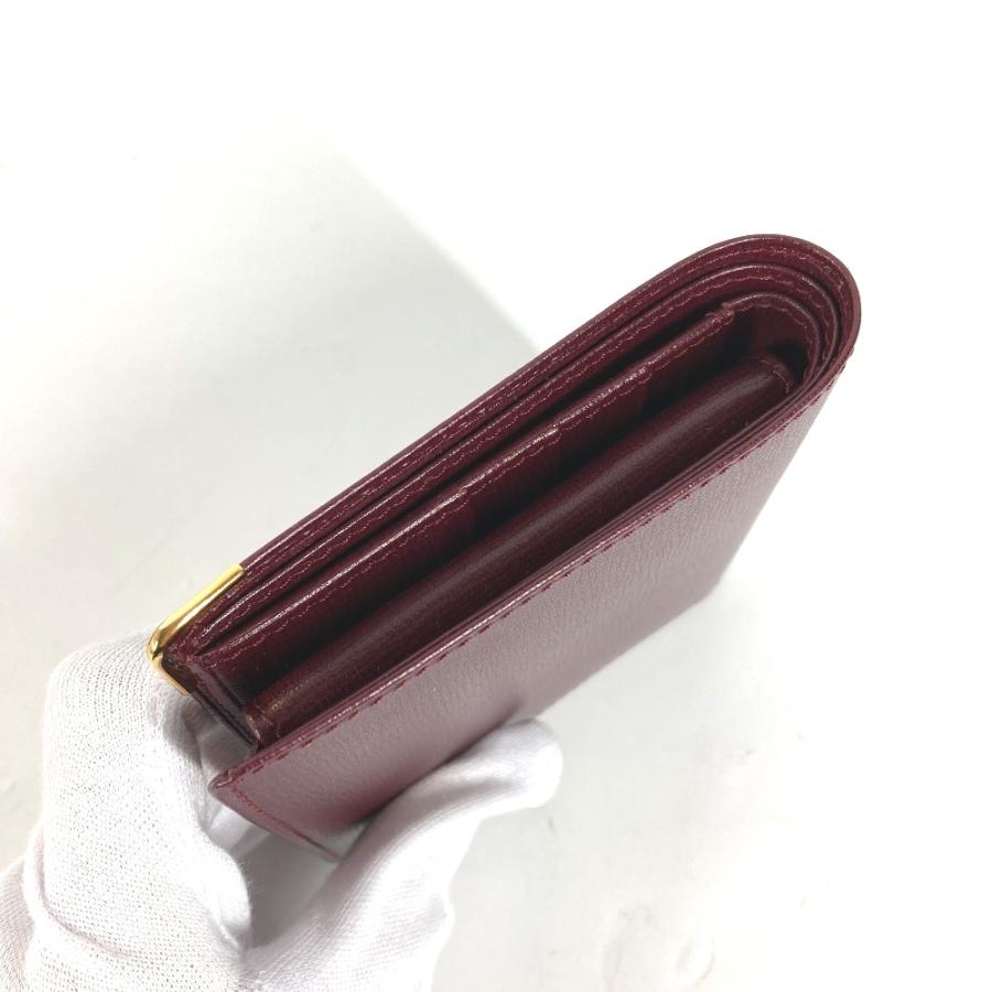 美品 CARTIER カルティエ マストライン コンパクトウォレット 2つ折り財布 ワインレッド レディース【中古】 | Cartier | 05