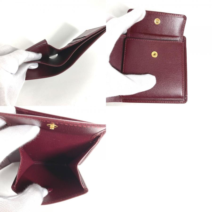 美品 CARTIER カルティエ マストライン コンパクトウォレット 2つ折り財布 ワインレッド レディース【中古】 | Cartier | 09