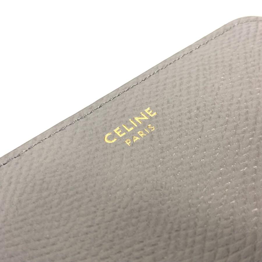新品同様 CELINE セリーヌ 10L203BEL.10BL スモール ジップウォレット エッセンシャル ラウンドファスナー 2つ折り財布 ぺブル【中古】 | CELINE | 05