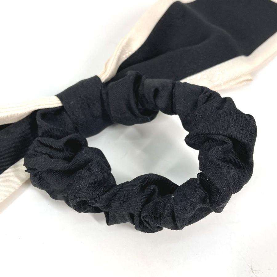 CHANEL シャネル リボン りぼん バイカラー シュシュ 髪飾り　 ヘアアクセサリー  ヘアゴム ブラック×ホワイト レディース【中古】 | CHANEL | 04
