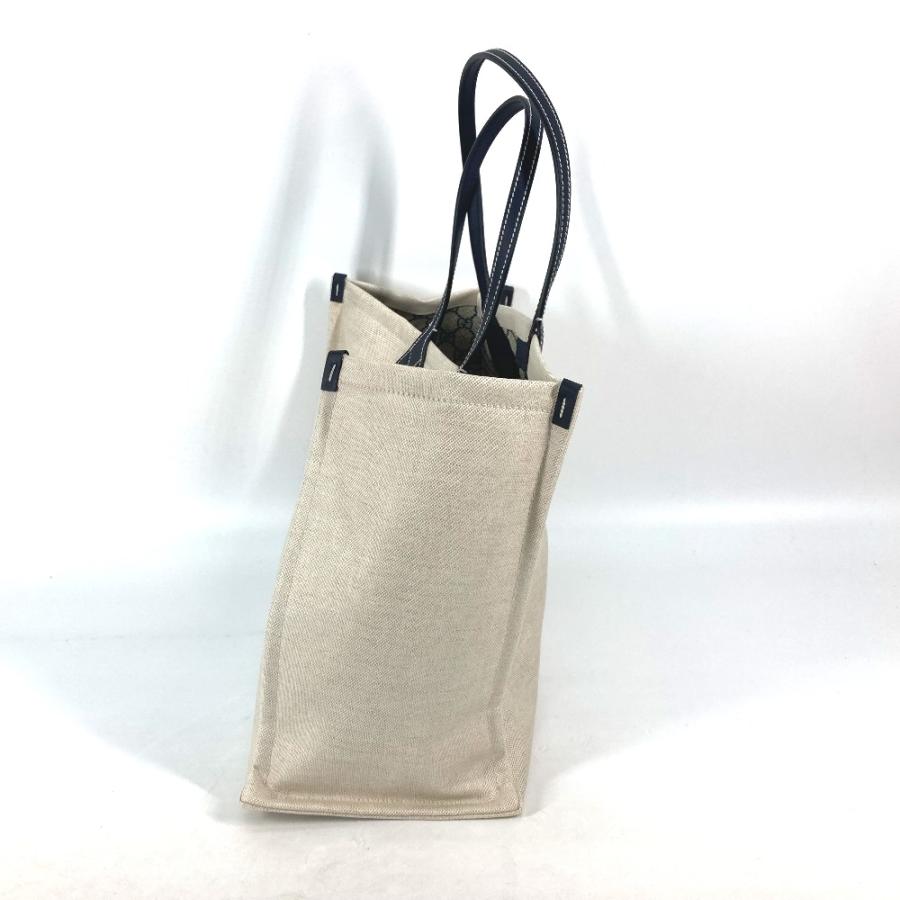 新品同様 GUCCI グッチ 772176 ロゴ プリント ショルダーバッグ 肩掛け 日本限定 JAPAN トートバッグ ベージュ系×ブラック 【中古】 | GUCCI | 02