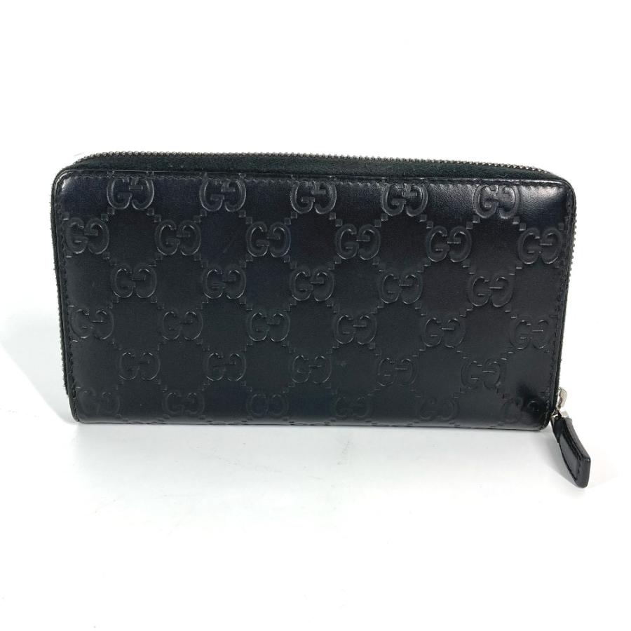 GUCCI グッチ 307987 ロングウォレット ラウンドファスナー グッチシマ GG 長財布 ブラック レディース【中古】 | GUCCI | 01