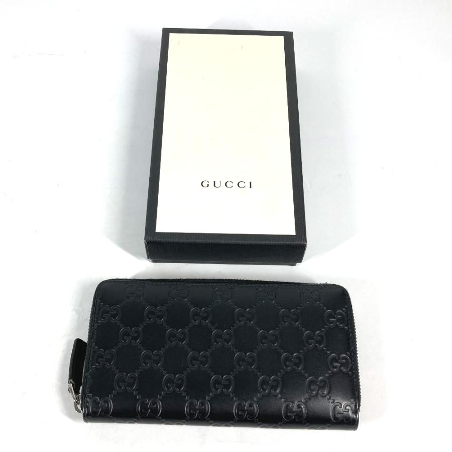 GUCCI グッチ 307987 ロングウォレット ラウンドファスナー グッチシマ GG 長財布 ブラック レディース【中古】 | GUCCI | 02