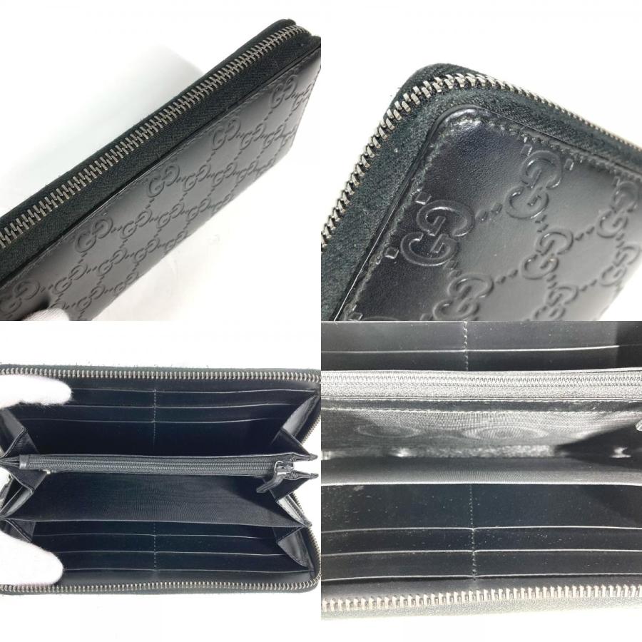 GUCCI グッチ 307987 ロングウォレット ラウンドファスナー グッチシマ GG 長財布 ブラック レディース【中古】 | GUCCI | 08