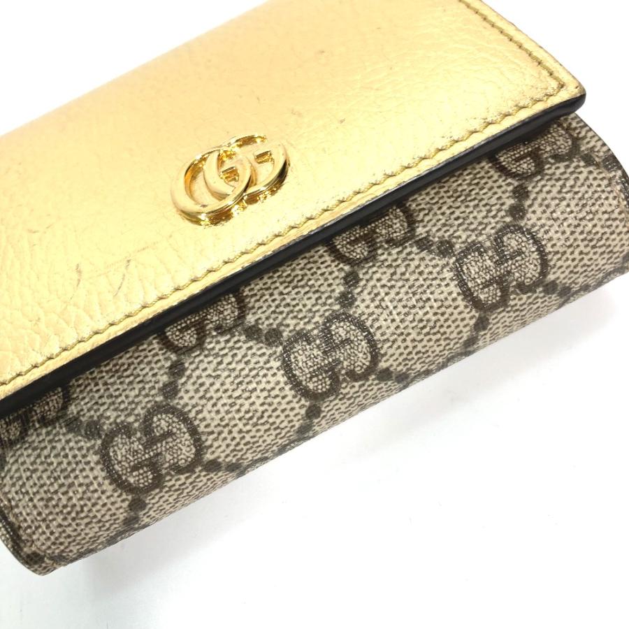 美品 GUCCI グッチ 598587 GGマーモント コンパクトウォレット 2つ折り財布 ゴールド レディース【中古】 | GUCCI | 04