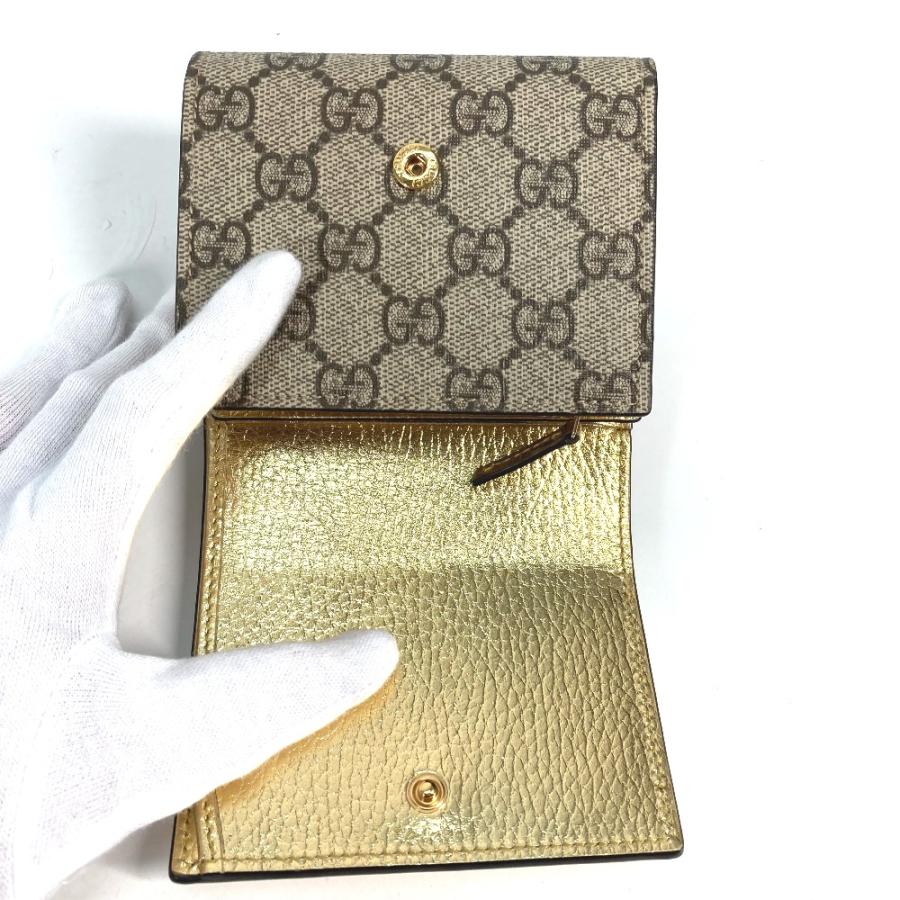 美品 GUCCI グッチ 598587 GGマーモント コンパクトウォレット 2つ折り財布 ゴールド レディース【中古】 | GUCCI | 08