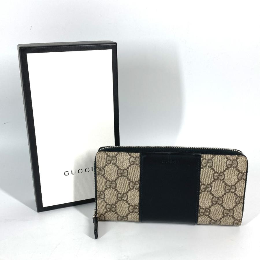 GUCCI グッチ 451249 ロングウォレット ラウンドファスナー GGスプリーム 長財布 ベージュ レディース【中古】 | GUCCI | 01