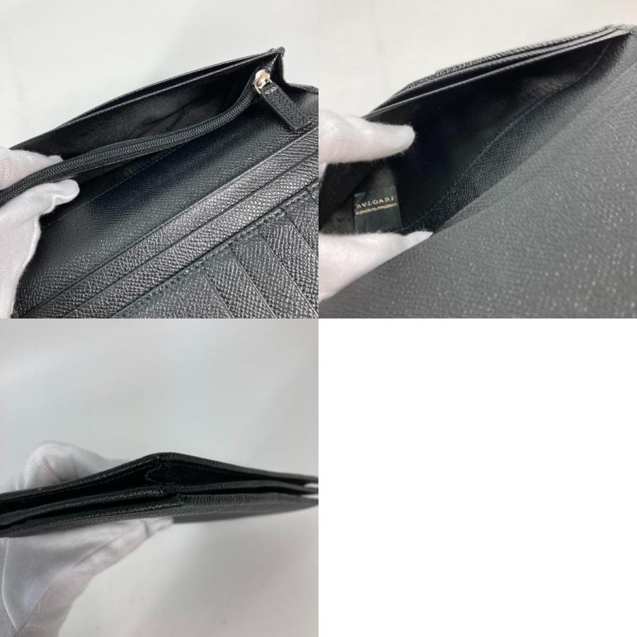 BVLGARI ブルガリ ロゴ 2つ折り ロングウォレット 長財布 ブラック メンズ【中古】 | BVLGARI | 09