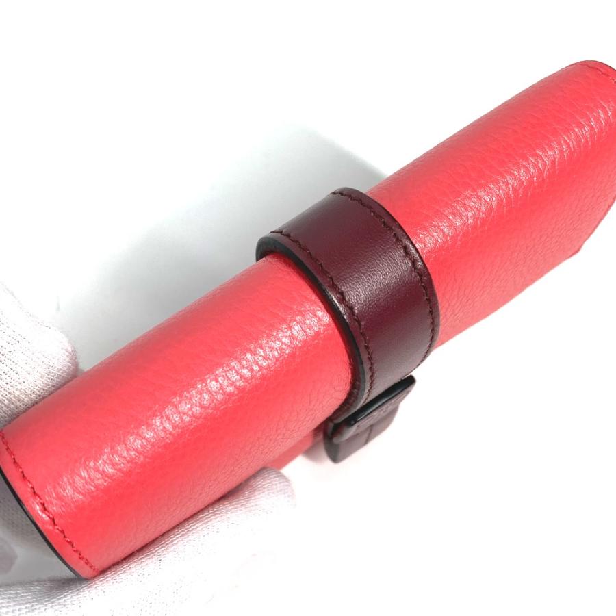 美品 LOEWE ロエベ アナグラム スモール バーティカルウォレット コンパクトウォレット バイカラー 3つ折り財布 ピンク レディース【中古】 | LOEWE | 04