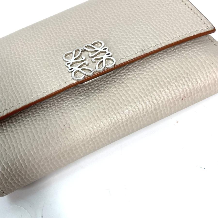 LOEWE ロエベ C821S33X07 バーティカル ウォレット スモール コンパクト アナグラム 3つ折り財布 ライトゴースト ベージュ 【中古】 | LOEWE | 03