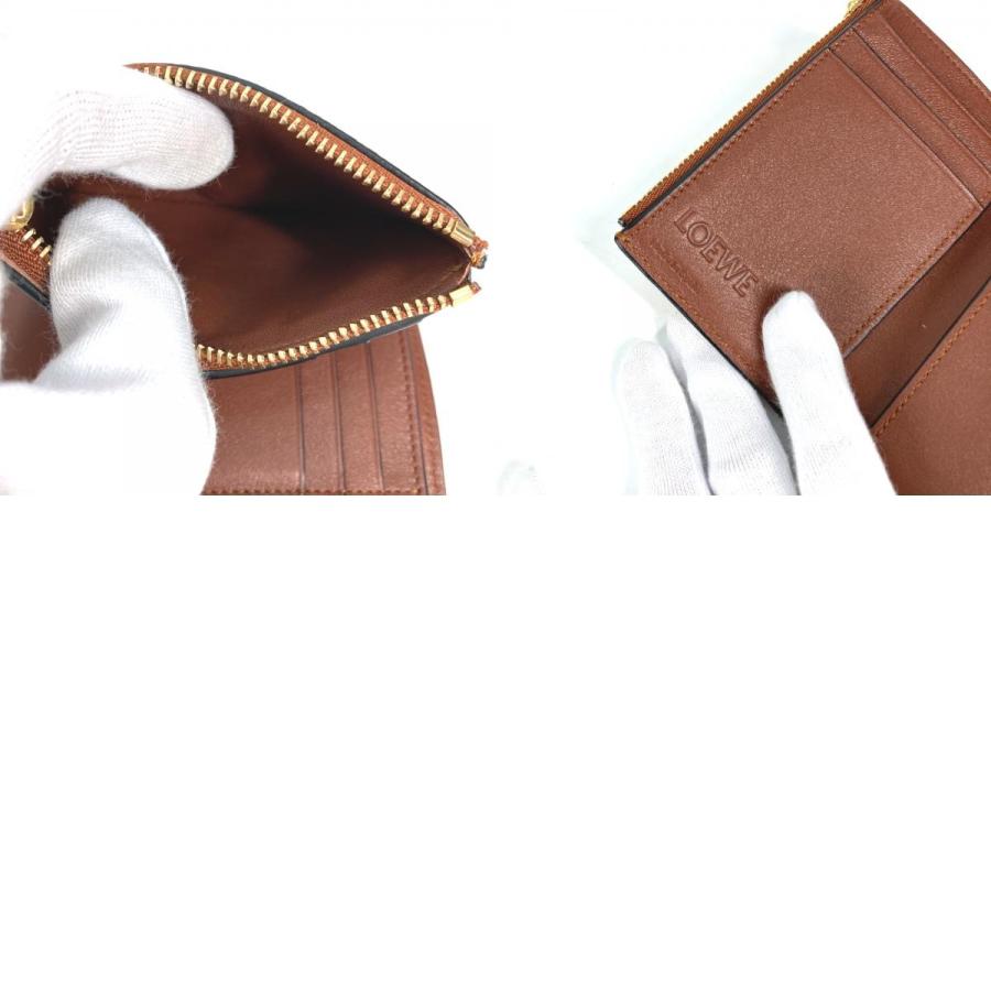 LOEWE ロエベ C660Z41X01 コンパクト ジップウォレット コンパクトウォレット 2つ折り財布 トフィー/タン ブラウン レディース【中古】 | LOEWE | 09